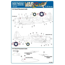 Decal Republic P-47D Thunderbolts - Sterne und Balken, USAAF-Roundels und Schabloneninformationen 