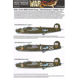 Decal Consolidated B-24H Liberator 834. BS, 486. BG Phil Brinkman's Zodiacs Set 1 (6) 