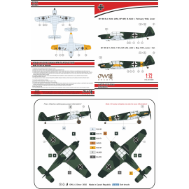 Decal Messerschmitt Bf-108B Tajfun. Bf-108B-1 (NA+JM-ZG 1) oder Bf-108B-2 (NF+MV-NJG 1) 