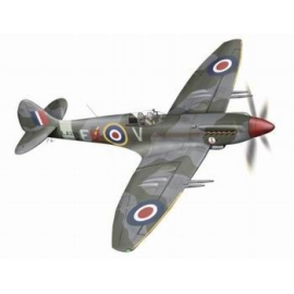 Supermarine Spitfire Mk.21. Der Mk.21 war die letzte Kriegszeitversion erzeugt und auch der erste zeigende neue Flügel-Typ. Die 