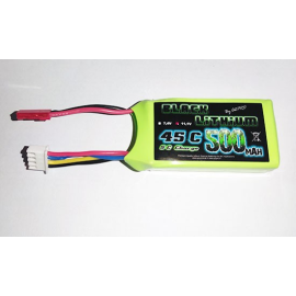 Batterie LiPo Schwarz Lithium 500mAh 45C 3S BEC 