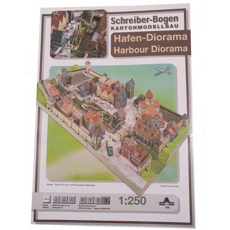 Hafen-Diorama Kartonmodellbau