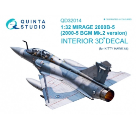 Dassault Mirage 2000B-5 (2000-5BGM Mk2) 3D-gedruckte und farbige Innenausstattung auf Dekorpapier 