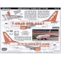 Boeing 737-300 EasyJet HB-IIB Web site and Swiss Phone Number combo