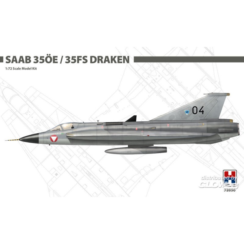 Saab 35ÖE/35FS Draken Modellbausatz