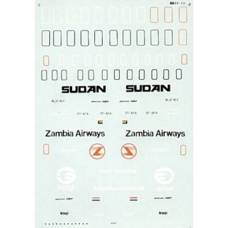 Boeing 707 (3) ZAMBIA AIRWAYS 9J-ADV IRAQI AIRWAYS SUDAN ST-AFA Blue Nile 