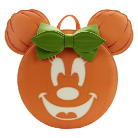 Disney Loungefly Mini Rucksack Glow Face Minnie Pumpkin 