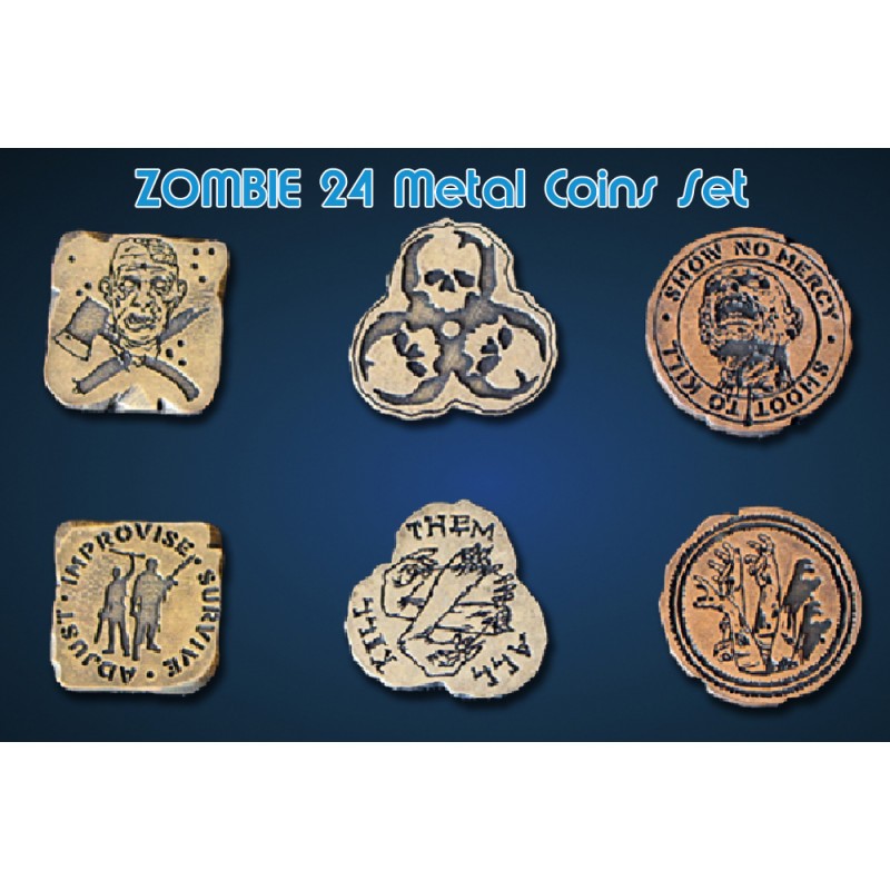 ZOMBIE METAL COINS SET (24) 