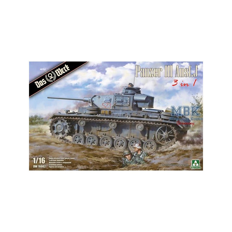 Panzer III Ausf.J 3in1 (1:16) Modellbausatz