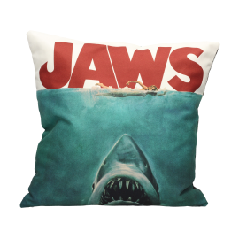 JAWS POSTER COLLAGE SQUARE CUSHION 
