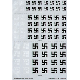 Decal Luftwaffe WWII Swastikas. 3 sizes and 6 styles 