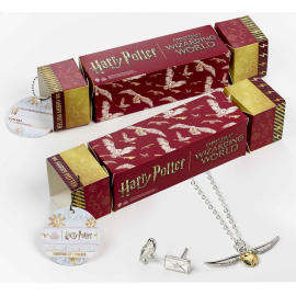 Harry Potter: Hedwig Gift Cracker mit Hedwig- und Buchstaben-Ohrsteckern und goldener Schnatz-Halskette