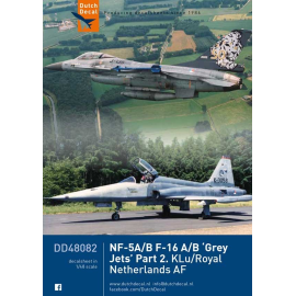 Decal NF-5/F-16 KLu. Graue Abzeichen und „50 Years 315 Sqn“. 