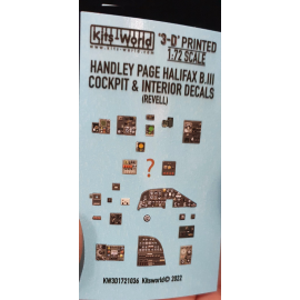 Decal HP Halifax B.III 3D Vollfarb-Instrumententafeln – – Empfohlenes Kit – Revell. 