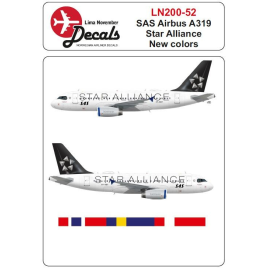 Decal SAS Airbus A319 neues Star Alliance-Programm 