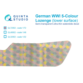 Decal Deutsche WWI 5-farbige Raute (Unterseite) 