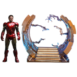 The Avengers Movie Masterpiece Diecast Iron Man Mark VI (2.0) with Suit-Up Gantry 32cm Actionfigure