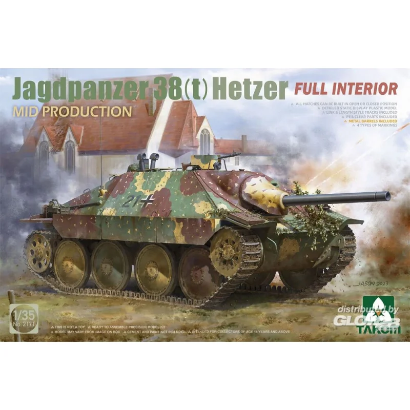 Takom Modellbausatz Jagdpanzer 38(t) Hetzer MID PRODUCTION w/FULL