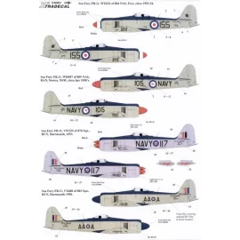 Hawker Sea Fury FB 11 (4) WZ632/155 804 NAS 1953 WH587/105 805 NAS RAN Nowra NSW 1950 VW225/117 870 Sqn VX688 AA-A 883 Sqn. Both