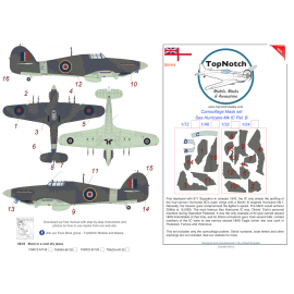 Hawker Sea Hurricane - Mk.IIc Pattern B Camouflage pattern paint masks (designed to be used with ? kits) 