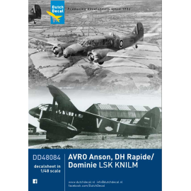 Decal Avro Anson, De Havilland Rapide / Dominie LSK KNILM 