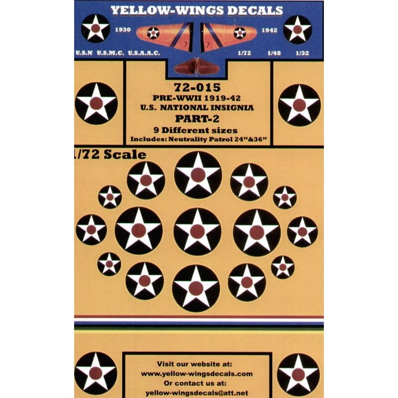 US National Insignia Pre-WWII 1919-1942 Pt 2. White Star with red centre. 9 sizes 20 24 30 32 36 45 50 54 56 . 