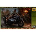 Deutscher 2WK BMW R 12 Motorcycle mit Beiwagen und der Besatzung und dem Schwein. (R-12 R12 R.12)