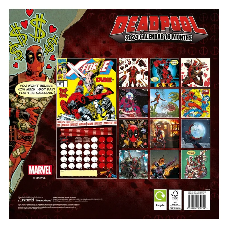 Marvel calendar 2024 Deadpool Pyramid International Kalender (24034