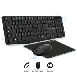 Packen Sie eine Azerty-Tastatur, eine kabellose Maus und ein Gaming-Mauspad – Elite-Combo