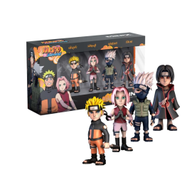NARUTO SHIPPUDEN - Naruto, Kakashi, Sakura & Itachi - Pack 4 Figure Minix 7cm Figurine 