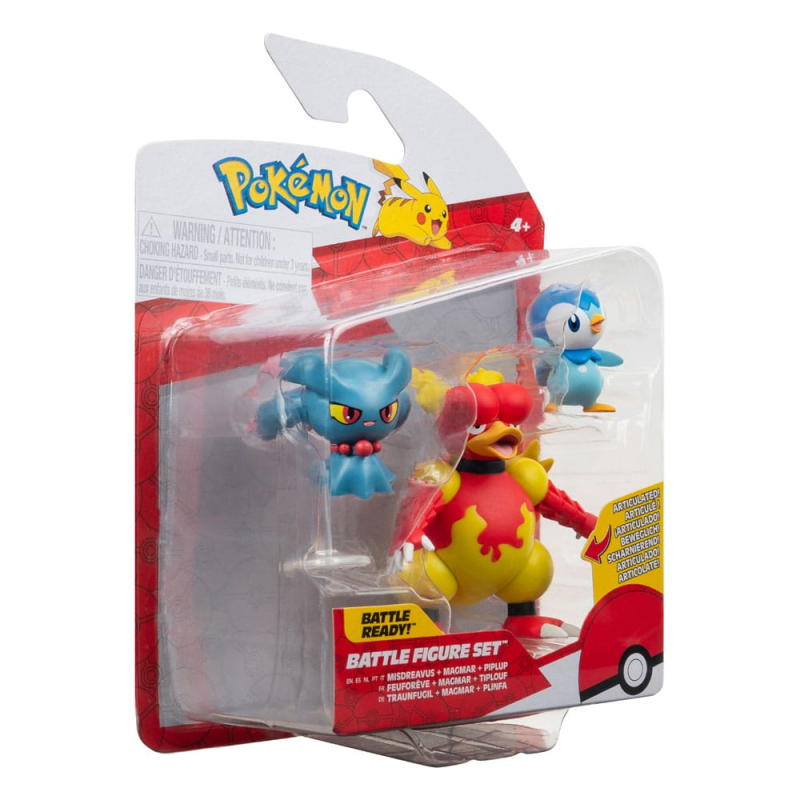 Pokémon pack 3 figurines Battle Figure Set Piplup, Fireforest, Magmar 5 cm Figuren