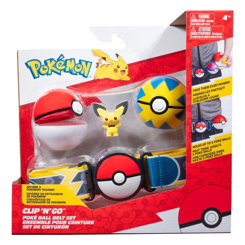 JAZPKW3643 Pokémon belt set Clip'n'Go Poké Ball, Quick Ball & Pichu