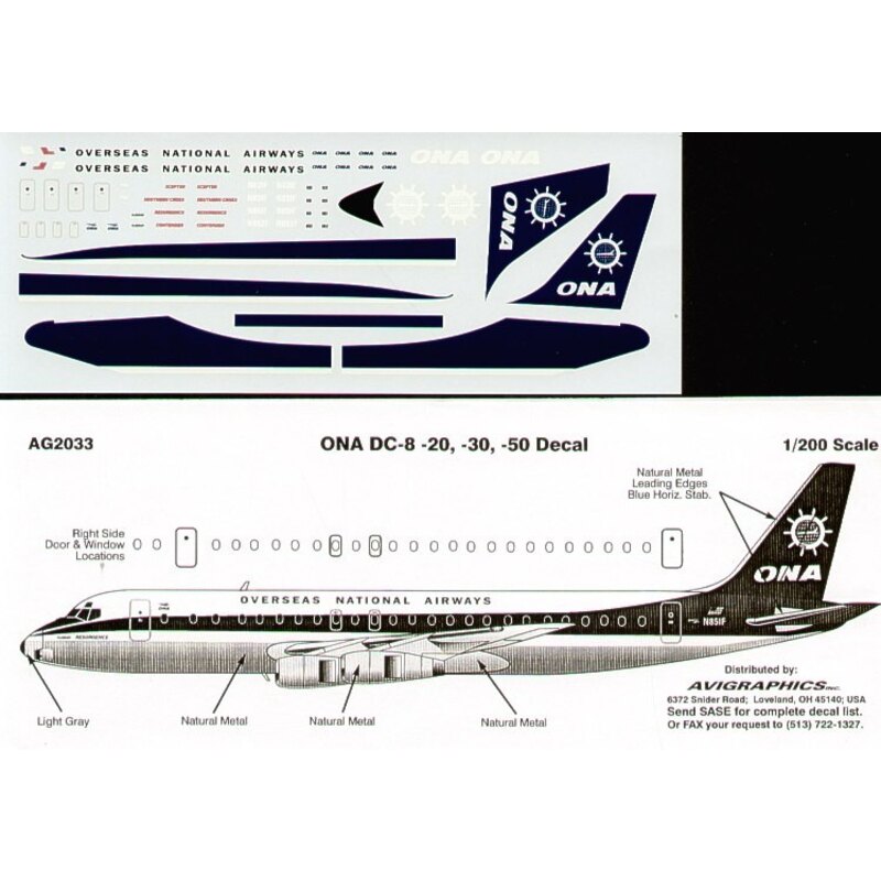 Douglas DC-8-20/-50 OVERSEAS NATIONAL Ships Wheel N851F