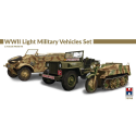 Hobby 2000: 1/72; Set aus leichten Militärfahrzeugen des Zweiten Weltkriegs (ACADEMY + CARTOGRAF) Modellbausatz 
