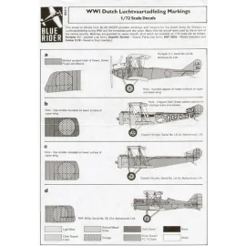 Decal WWI Dutch. Includes Rumpler C.1 Sopwith 1¬? Strutter (2) Royal Aircraft Factory SE.5 Fokker D.VII (3) 