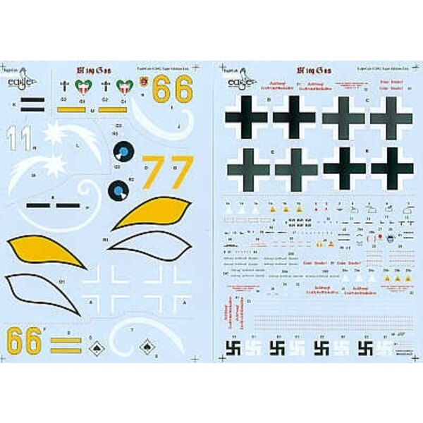 Eagle Cal Decal Decal Messerschmitt Bf 109g 6 4 Yellow 6 9 Jg54