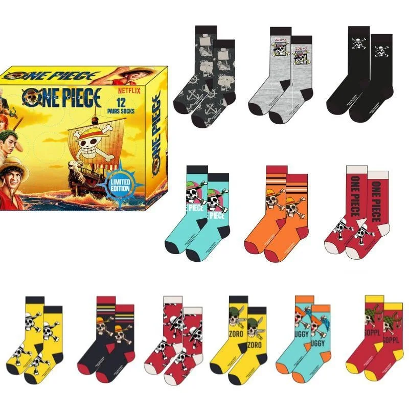 ONE PIECE NETFLIX - Gift Box - 12 Pairs of Socks (S 40-46)