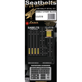 Sabelt 6 Point Black pre-cut (laser) Seatbelts 