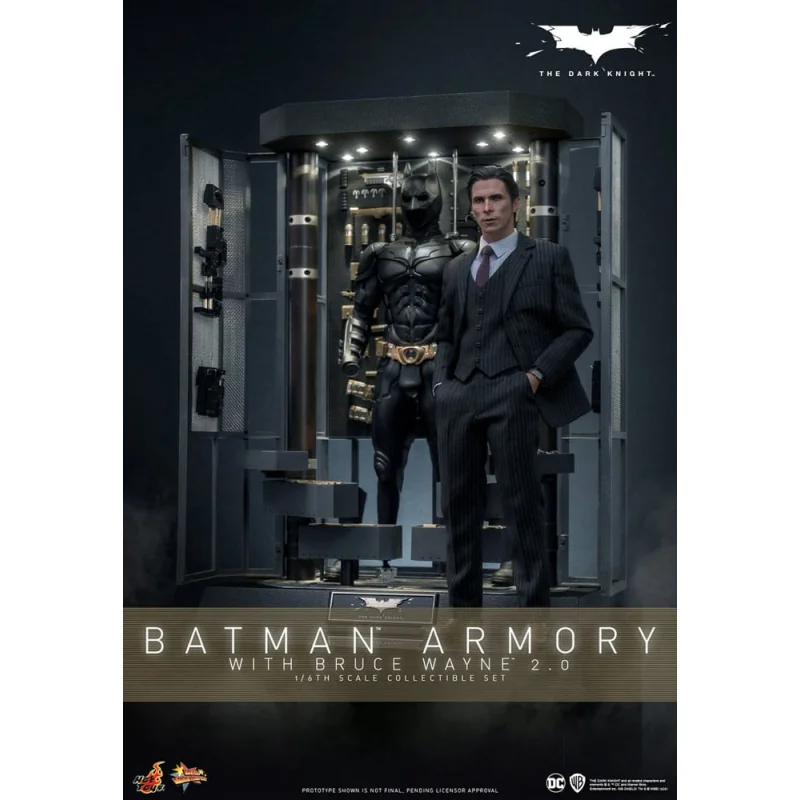 The Dark Knight statues and diorama Movie Masterpiece 1/6 Batman Armory with Bruce Wayne (2.0) 30 cm