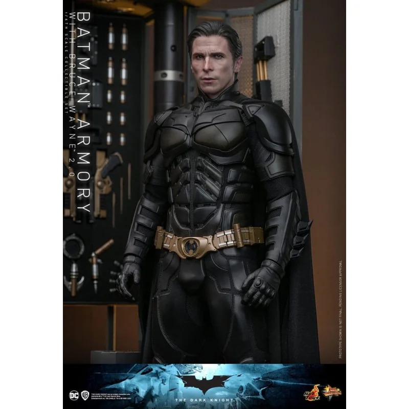 The Dark Knight statues and diorama Movie Masterpiece 1/6 Batman Armory with Bruce Wayne (2.0) 30 cm