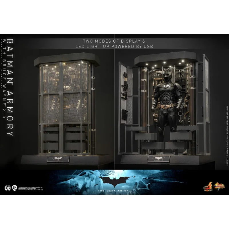 The Dark Knight statues and diorama Movie Masterpiece 1/6 Batman Armory with Bruce Wayne (2.0) 30 cm