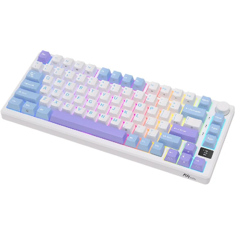 Royal Kludge M75 OLED 81K Taro Milk QWERTY - RGB ANSI (ENG) Wireless Keyboard