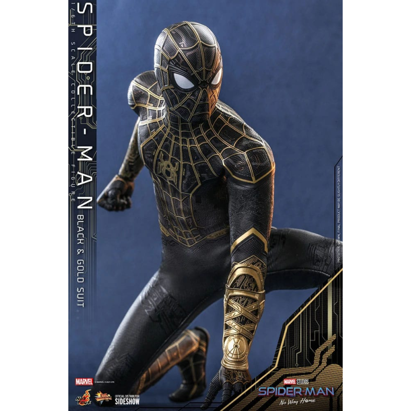 Spider-Man: No Way Home Actionfigur Movie Masterpiece 1/6 Spider-Man (Schwarz & Gold Anzug) 30 cm