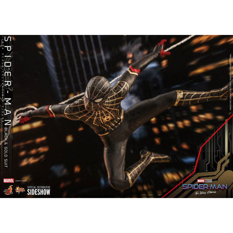 Spider-Man: No Way Home Actionfigur Movie Masterpiece 1/6 Spider-Man (Schwarz & Gold Anzug) 30 cm