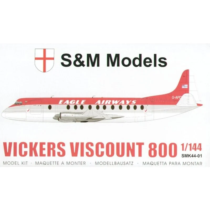 Vickers Viscount 800. Abziehbilder Wetterstrecken von Eagle