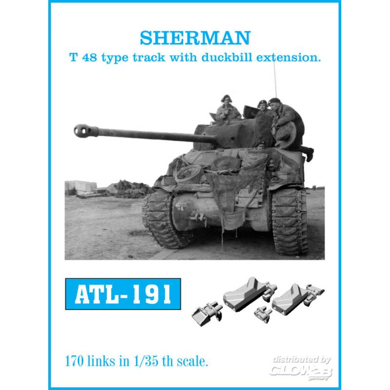 SHERMAN T-48 type track with duckbill extension.