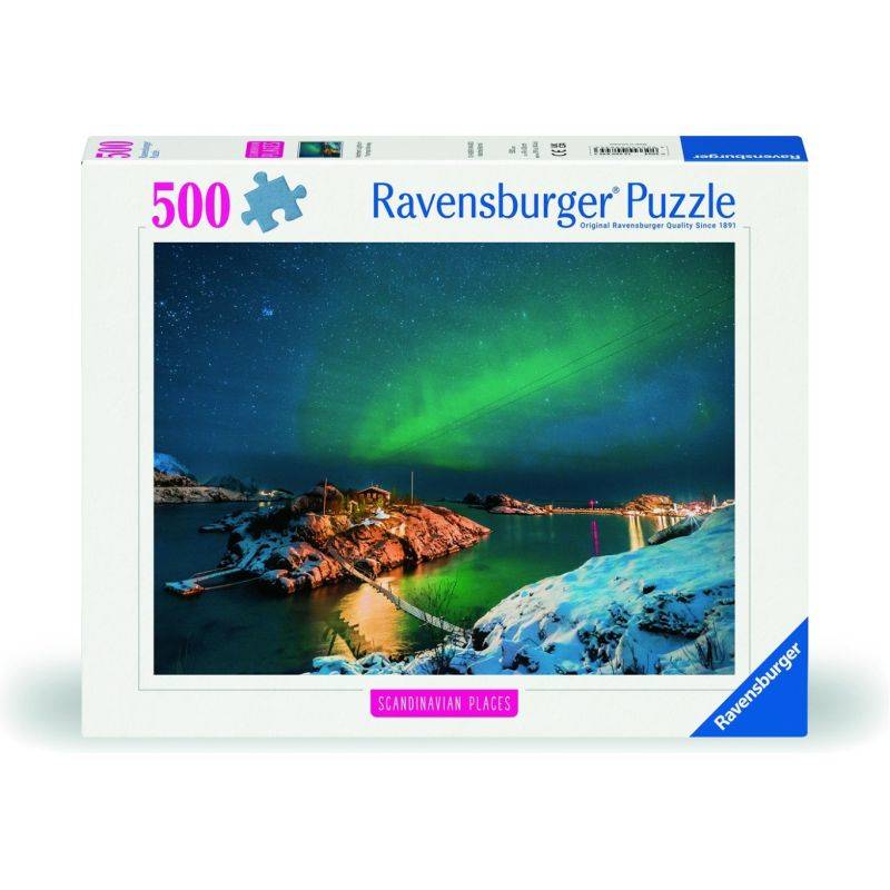 Puzzle 500 Teile – Nordlichter, Tromsø, Norwegen (Highlight-Puzzle, skandinavisch)