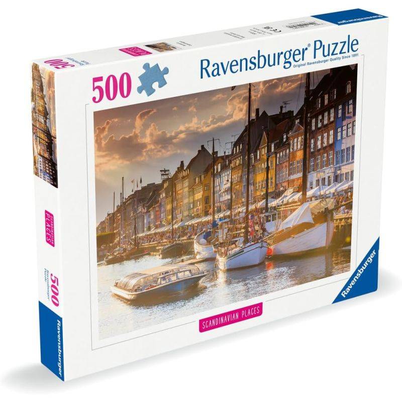 Puzzle 500 Teile - Sonnenuntergang in Kopenhagen (Highlight-Puzzle, skandinavisch)