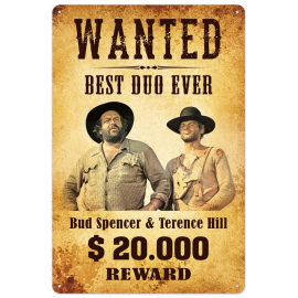 Bud Spencer & Terence Hill metal sign Wanted 20 x 30 cm