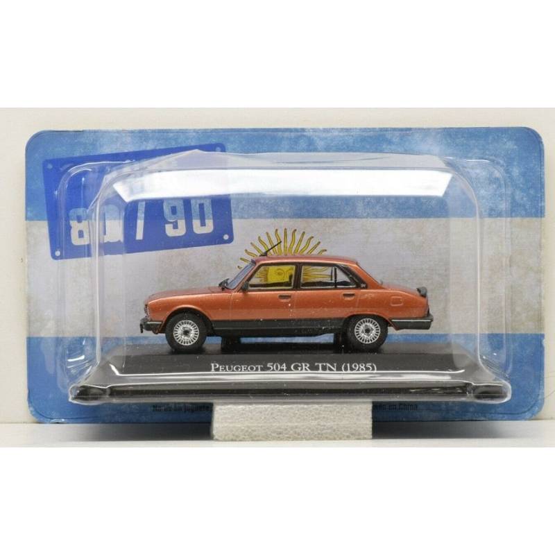 PEUGEOT 504 GR TN 4-türige Limousine, Baujahr 1985, Metallic-Orange, verkauft in Blisterverpackung